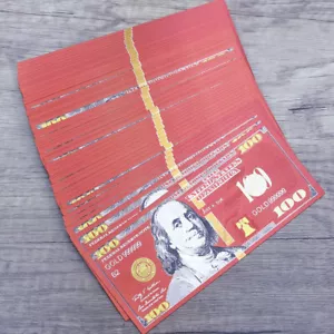 Lot 50 Pcs USA $ 100 Dollar Red Money Banknotes Crafts Gift Prop Game Brand New - Picture 1 of 8