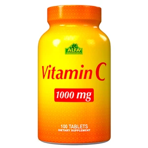 Vitamin C 1000mg von Alfa Vitamins - Unterstützung des Immunsystems - 100 Tabletten - Bild 1 von 3