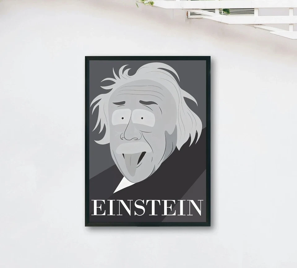 Albert Einstein South Park Print, Full Size Wall Art, Framed/Unframed, 300DPI - Image 1 of 1