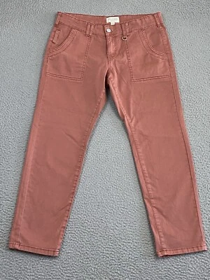 Pantalón utilitario recto Anthropologie Pilcro 28P Petite elástico rosa oscuro EXCELENTE Foto 1 de 4