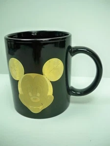 Disney Mickey Mouse Black & Gold Coffee Cup Mug Dishwasher Safe - Picture 1 of 4