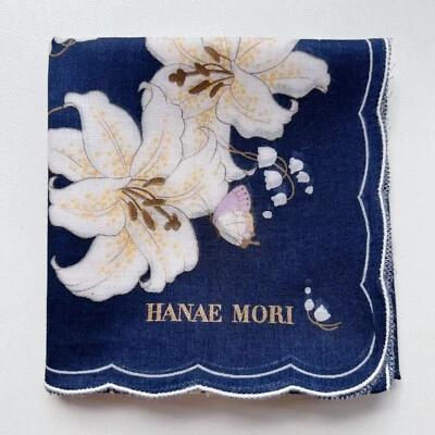 НОСОВОЙ ПЛАТОК ВИНТАЖНЫЙ ЯПОНИИ БЕЛЫЙ ЦВЕТОЧНЫЙ ЖЕНЩИН ХЛОПОК КАРМАН КВАДРАТНЫЙ 18» (A0038) - Изображение 1 из 3