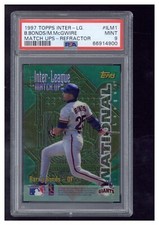1997 Topps Inter-League Match Ups ILM1 B.Bonds/M.McGwire Refractor PSA 9