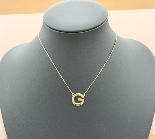 GIVENCHY Collana Motivo Logo G Colore Oro Catena Ciondolo Piastra Incisa Autentica