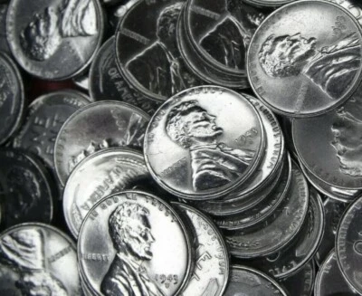 1943 Wheat Lincoln Head 3 Penny Steel P D S 3 Cent Collection AU/BU Detail - Image 1 of 4