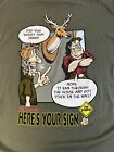 Mens Bill Engvall Here’s Your Sign T-Shirt Size XL Deer Blue Collar Comedy