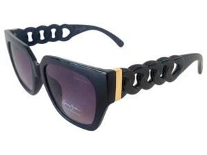 Gafas de sol estilo cuerda trenzada negras y doradas Sean John con lentes UV degradadas - Nuevas con etiquetas - Imagen 1 de 5