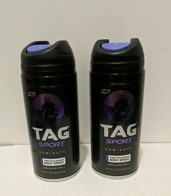 2 Tag Sport  Men's DOMINATE Body Spray Fine Fragrance Long-Lasting - Imagem 1 de 2