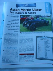 1935 Fiche Carte Auto Aston Martin Ulster Les Lauriers de Cesare - Foto 1 di 2