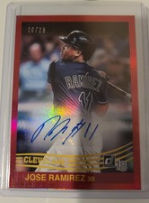 JOSE RAMIREZ 2018 Panini Donruss Retro 1984 Signatures Red Holo #’d 20/25 84S-JR