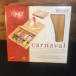New Picnic Time Carnaval Bamboo Cheese Board/Tool Cutting Board LegacyCollection - Picture 1 of 12