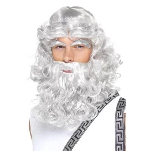 Peluca de dios griego Smiffys Zeus vestido elegante para adultos - Imagen 1 de 1