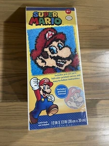 New & Sealed Dimensions Super Mario Bros. Latch Hook Kit 12 x12 inches w/ 1 Hook - Picture 1 of 4