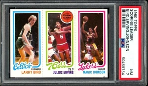 1980 Topps Larry Bird Magic Johnson Rookie HOF PSA 7 NM PWCC-A - Picture 1 of 2