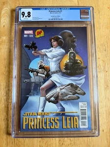 STAR WARS: PRICESS LEIA #1 CGC 9.8! DYNAMIC FORCES GREG LAND COVER! - Picture 1 of 5