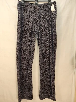 Sonoma Pajama Pants Womens Size XXL Gray Animal Print Faux Fur Drawstring - Image 1 of 4