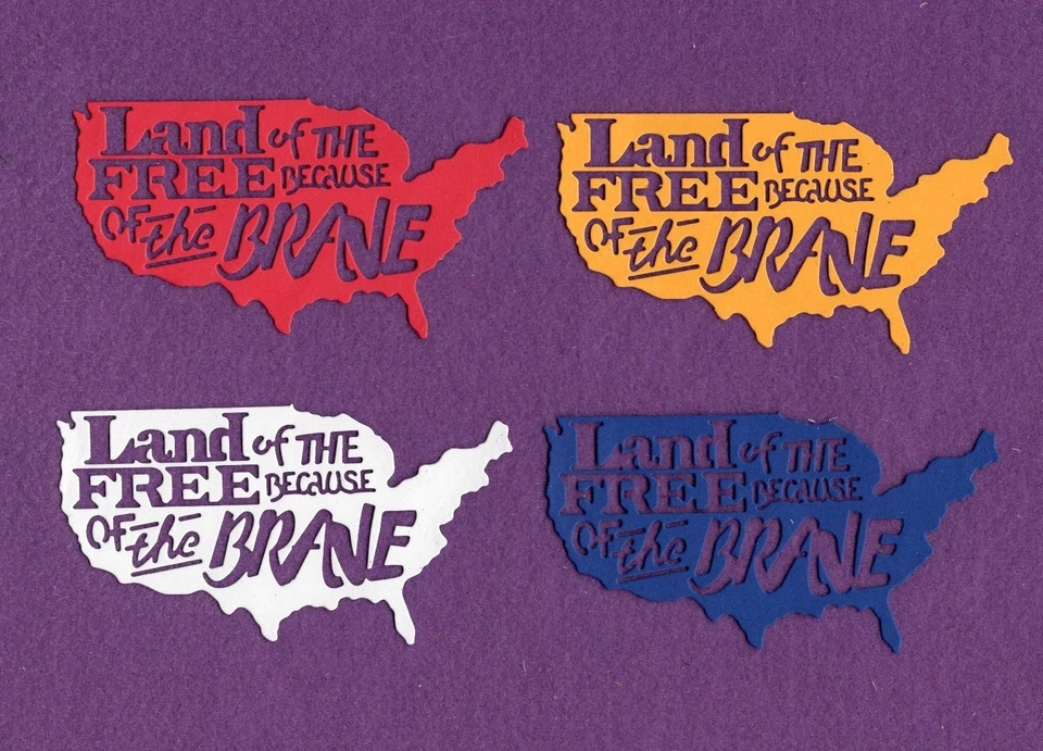 LAND OF THE FREE DEBIDO A LOS VALIENTES militares EE. UU. troquelados álbumes de recortes tarjetas Foto 1 de 1