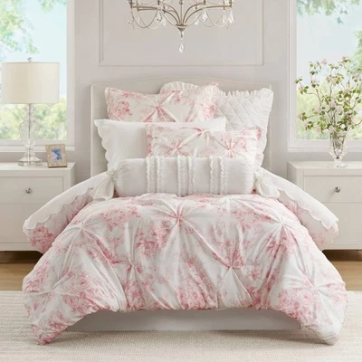 Armoire Collection Full/Queen Toile Floral Comforter - Pink - Image 1 of 4