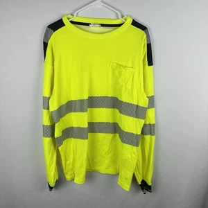 Portwest Hi Vis T-Shirt XL Long Sleeve Lightweight Moisture Wicking Fabric - Picture 1 of 3