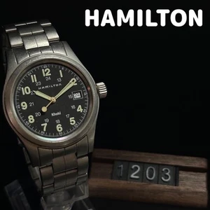 Reloj para hombre Hamilton Khaki Field esfera negra automático suizo correa de cuero - Imagen 1 de 9