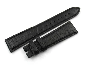 Strap Band Genuine Crocodile Black 20/16mm Leather Luxury Top Quality Made Italy - Bild 1 von 4
