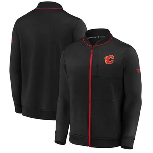 Men's Fanatics Black Calgary Flames Authentic Pro Locker Room Full-Zip Jacket - Picture 1 of 3