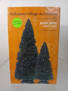 DEPARTMENT 56 LILA GLITZER SISAL BÄUME 2ER SET HALLOWEEN DORF ZUBEHÖR NEU - Bild 1 von 4