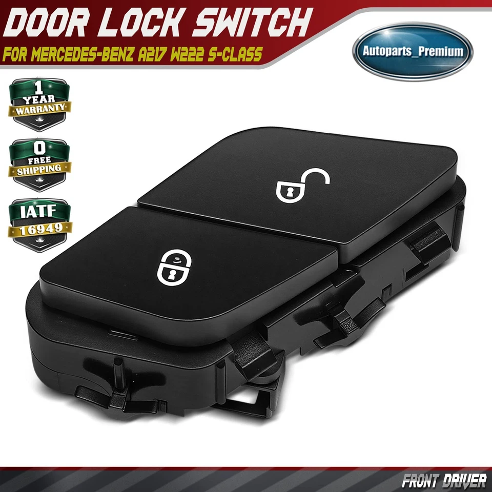 Front Left LH Door Lock Switch for Mercedes-Benz A217 W222 Maybach S550 S-Class - Image 1 of 4