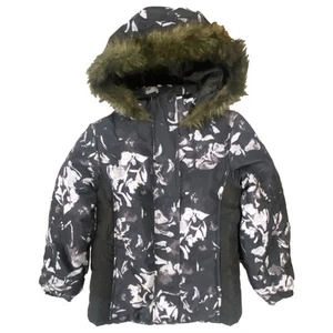 Iceburg Little Girls Black & Gray Ski Jacket Hooded Winter Snow Coat Small (4-5) - Picture 1 of 1