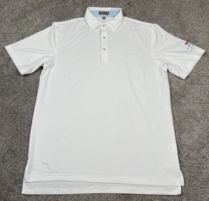 Peter Millar Polo Shirt Mens Medium Summer Comfort White Preppy Sport Athletic - Picture 1 of 9