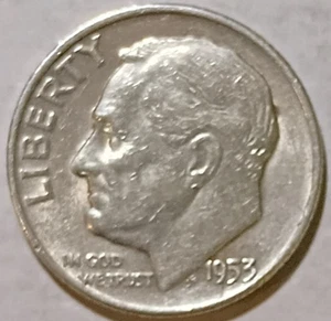 1953 D Roosevelt Silber Groschen 90% Silber - Bild 1 von 2