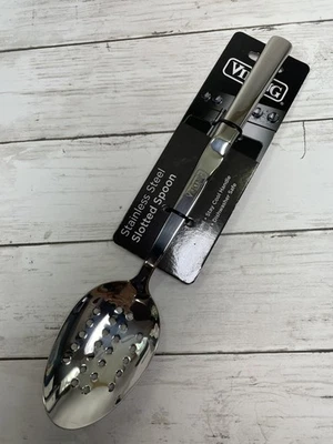 Viking Stainless Steel Slotted Spoon ~ 13" Long ~ Kitchen Tool Utensil ~ NEW - Image 1 of 3