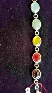 Sterling Silver Multi Stones Chakra Bracelet - Picture 1 of 5