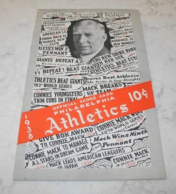 1938 Philadelphia Athletics Detroit Tigers Baseball Scorecard Program Unscored - Image 1 of 4