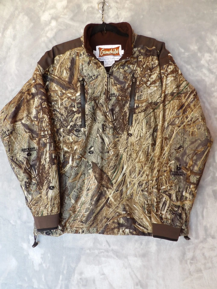Gamehide 1/4 zip camoflage hunting sweater/jacket, soft silent fabric, Sz Lg, - Image 1 of 4