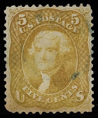 Scott#: 67b - George Washington 5¢ 1861 sello único negro claro cancelar con PSAG Foto 1 de 3