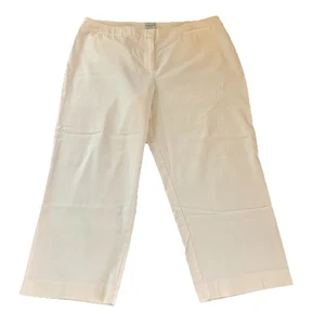 Chico's Womens Capri Pants Size 2.5/US 14 Ivory Cropped Stretch Straight Leg - Picture 1 of 15