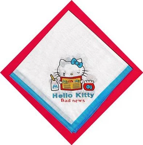 Altes Hello Kitty Taschentuch mit blauer Borte Baumwolle 4 Bilder - Bild 1 von 4