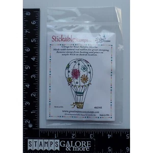 Great Impressions Sticable Rubber Stamps Cling H256S HOT AIR BALLOON FLOWERS 120 - Picture 1 of 3