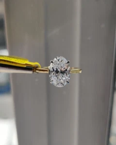 IGI 4Ct Lab Grown Oval Diamond Solitaire Ring, 18k yellow Gold, Uk Hallmarked - Picture 1 of 16