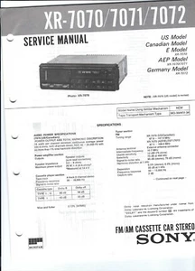 Manual de servicio original Sony para CAR XR-7070 7071 7072 - Imagen 1 de 1