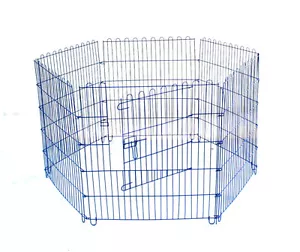 55" PET RABBIT PUPPY GUINEA PIG RUN PLAY PEN ENCLOSURE RUN HUTCH DOG CAGE CRATE - Picture 1 of 1