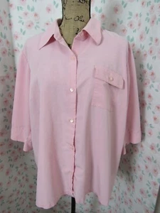 FIRST ISSUE, WOMEN'S PINK RAYON BL 3/4 SLEEVED CAREER BLOUSE W/PKT, SIZE 2 - Picture 1 of 6