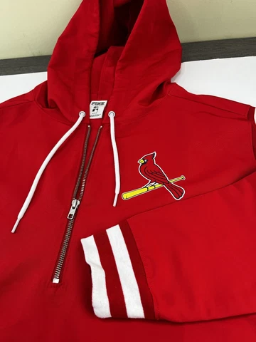 Victorias Secret Pink Red MLB St Louis Cardinals Shirt Women Medium Sweater Hood Cover