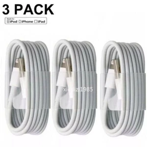 3-PACK OEM USB Data Fast Charger Cable Cord For Apple iPhone 5 6 7 8 X 11 12 MAX - Picture 1 of 5