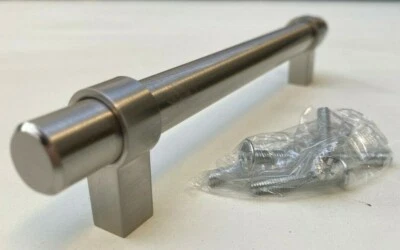 Heavy Duty Stainless Steel Ringed T Bar Kitchen Cupboard Cabinet Door Handles  - Image 1 of 4