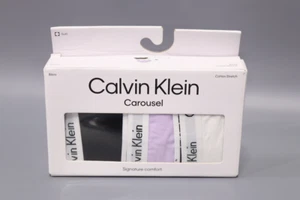Calvin Klein Women's Carousel Cotton 3-Pack Bikini Underwear Size M QD3588 - Picture 1 of 3
