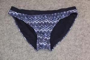 BIKINI UNTERTEIL SLIP GRÖSSE 48 - 50 DUNKEL BLAU GEMUSTERT GINA BENOTTI - Picture 1 of 1