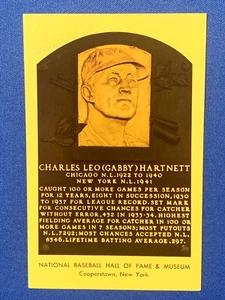 CHARLES "GABBY" HARTNETT SIGNED HOF PLAQUE POSTCARD CHICAGO CUBS 6X ALL STAR PSA - Picture 1 of 4