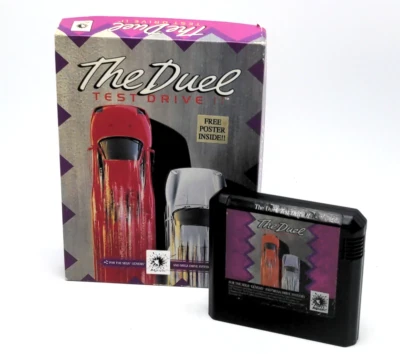 The Duel: Test Drive II (Sega Genesis, 1992) Game & Box.  No manual. TESTED - Image 1 of 4